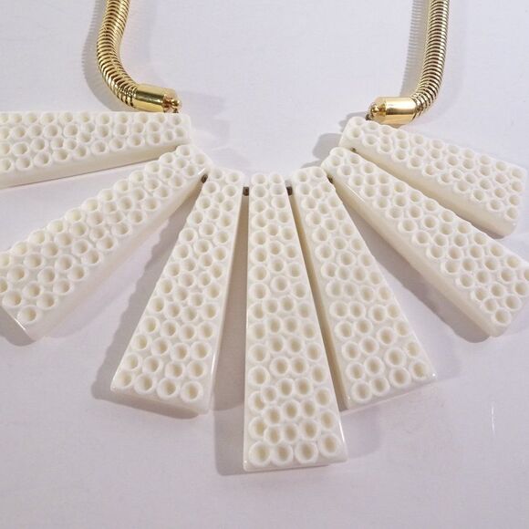 Pono Gold and White Statement Necklace - Picture 3 of 5